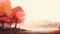 Serene Autumn Landscape: Anime Aesthetic Art Wallpapers In 8k Resolution