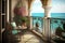 serene balcony with view of the ocean, surrounded by tranquil sounds and warm breezes