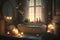 a serene bathroom, with candles and bubbles, for a relaxing soak