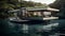 Serene Bay\\\'s Innovative Floating Home: Eco-Friendly Luxury with a Retractable Bridge and Amphibious Vehicle