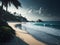 Serene beach, coastal paradise, relaxation, ocean view, conceptual peace
