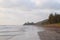 Serene Beach with Hills - Ladghar Beach, Konkan, Ratnagiri, India...