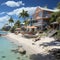 Serene beach with lifelike renderings and rich colors