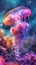 Serene beauty: captivating jellyfish in the underwater world, a mesmerizing display of aesthetics, tranquility, and