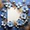 Serene Blue Blossoms: Background Featuring Blank Paper Mockup with Subtle Blue Flowers - Creative Inspirations Unveiled