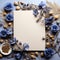 Serene Blue Blossoms: Background Featuring Blank Paper Mockup with Subtle Blue Flowers - Creative Inspirations Unveiled