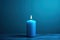 Serene Blue candle background. Generate Ai