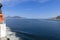 Serene blue sky over dramatic Arctic landscape, seen from North Sea ferry