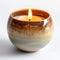 Serene Candlelight in Ceramic Bowl