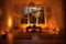 serene candlelit yoga studio for evening practice