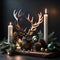 Serene Christmas arrangement with a beautiful detailed deer