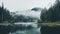 Serene Crescent Lake: A Beautiful Whistlerian Nature-inspired Image