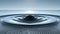 A serene digital rendering of calm water surface with gentle ripples radiating from a central droplet, resembling a