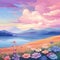 Serene and Dreamy Landscape with Pastel Color Palette