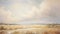 Serene Dutch Landscapes: A Painterly Exploration Of Clouds And Sandy Fields