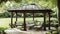 Serene Embroidered Bliss A Lazy Gazebo on National Lazy Day.AI Generated