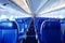 Serene Empty aircraft blue interior light. Generate Ai