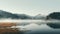 Serene Estuary: A Delicately Rendered Landscape In The Foggy Pacific Northwest