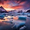 Serene and Ethereal Glacier Landscape at Sunset