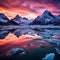 Serene and Ethereal Glacier Landscape at Sunset