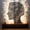 Serene Faces: A Striking Woman\\\'s Silhouette Light Sculpture