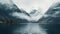 Serene Fjord Landscape With Lake And Mountains