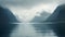 Serene Fjord Landscape: Soft Atmospheric Norwegian Nature Image