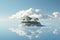 Serene Floating island clouds. Generate Ai