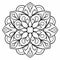 Serene Flower Mandala Coloring Page With Byzantine-style Iconography