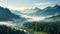 A serene forest landscape with misty mountains 4