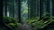 Serene Forest Path: A Dark And Calming Landscape