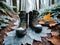 Serene Forest Path Winter Hiking Boots Embrace Nature s Cozy Warmth.AI Generated