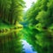 Serene Forest River with Reflections