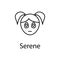 serene girl face icon. Element of emotions for mobile concept and web apps illustration. Thin line icon for website design and dev
