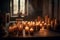 Serene Glow of Candlelight in Dimly-Lit Room