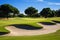 Serene Golf Course with Sand Bunkers AI Generated