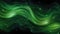 Serene Green Cosmic Waves. Smooth green waves create a peaceful rhythm in a star-speckled cosmic scene