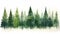 Serene Green Pine Tree Forest Background AI Generated