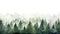 Serene Green Pine Tree Forest Background AI Generated