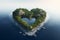 Serene Heart island shape summer. Generate Ai