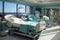 Serene hospital recovery room, furnished with beds for patients post-treatment rest