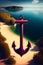 A Serene Image of an Anchor on a Calm Ocean - Background Desktop Landscape Generated AI
