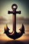 A Serene Image of an Anchor on a Calm Ocean - Background Desktop Landscape Generated AI