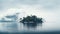 Serene Island In Misty Waters: A Norwegian Nature-inspired Uhd Image