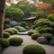 A serene Japanese garden with meticulously raked gravel patterns3