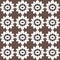 Serene and joyful sunflower pattern in black and white with crystallic motifs on brown background, suitable