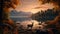 Serene Lake and Grazing Deer in 8K Resolution