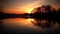 Serene Lake Reflecting Stunning Sunset