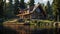 serene lakeside house