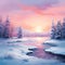 Serene Landscape with Gradient Sunrise